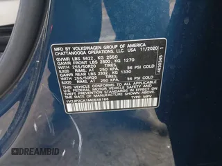 2021 Volkswagen Atlas SE with VIN 1V2JP2CA1MC548186, listed as a IAAI auction lot 41209054 with 99,071 mi miles and . Bid and sale history available at DreamBid. Image 9.