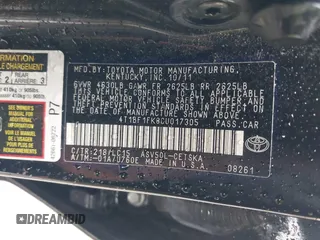 2012 Toyota Camry L with VIN 4T1BF1FK8CU017305, listed as a IAAI auction lot 42030659 with 221,079 mi miles. Bid and sale history available at carsss.com. Image 9.