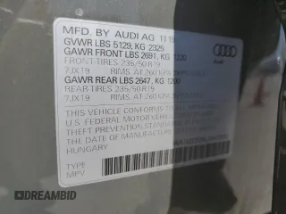 2020 Audi Q3 S line Premium Plus with VIN WA1EECF35L1047530, listed as a Copart auction lot 50935393 with 19,459 mi miles. Bid and sale history available at carsss.com. Image 16.