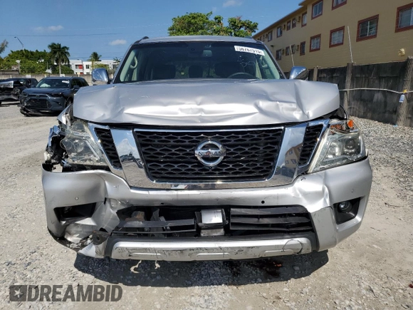 2017 Nissan Armada Platinum z VIN JN8AY2ND0H9008549, wystawiony jako Copart lot #56767515 z przebiegiem 60 152 mil mil oraz Szkoda całkowita • Salvage title. Historia ofert i sprzedaży dostępna na DreamBid. Obrazek 5.