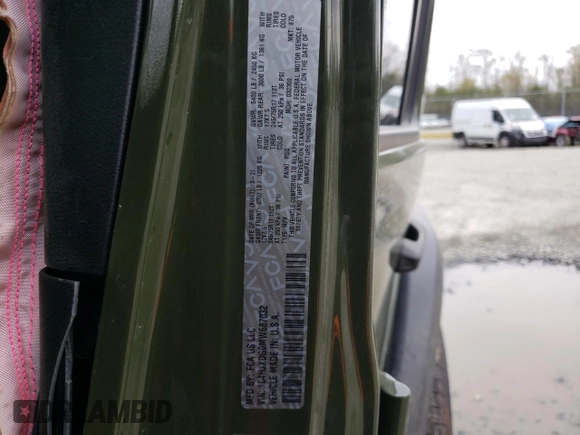 2021 Jeep Wrangler Unlimited Sport S с VIN 1C4HJXDG0MW687032, выставлен на аукционе Copart как лот 52653385 с пробегом 45 642 миль миль и Списание • Salvage title. История ставок и продаж доступна на DreamBid. Изображение 13.