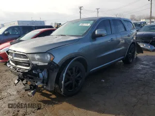 2012 Dodge Durango R/T with VIN 1C4SDHCT3CC188243, listed as a Copart auction lot 40917114 with 145,409 mi miles and Salvage title. Bid and sale history available at DreamBid. Image 1.