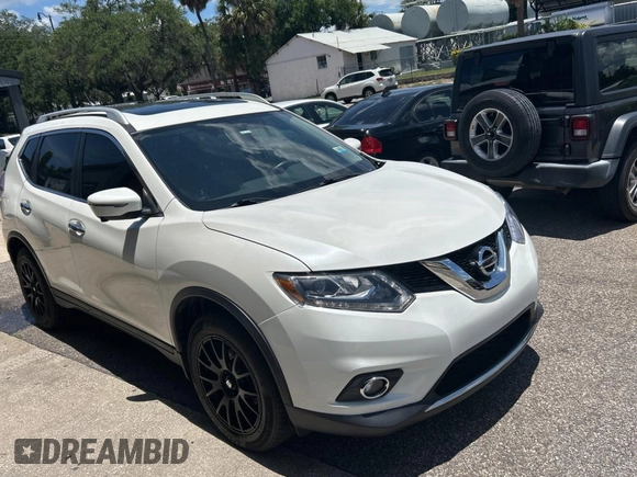 2015 Nissan Rogue SL with VIN 5N1AT2MVXFC762655, listed as a Copart auction lot 61840345 with 128,624 mi miles and Clean title. Bid and sale history available at DreamBid. Image 1.