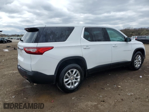 2018 Chevrolet Traverse LS with VIN 1GNERFKW9JJ147873, listed as a Copart auction lot 53361215 with 117,033 mi miles and Salvage title. Bid and sale history available at DreamBid. Image 3.