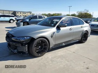 2021 BMW M3 with VIN WBS53AY0XMFL04228, listed as a Copart auction lot 80012024 with 16,588 mi miles and Salvage Title. Bid and sale history available at carsss.com. Image 1.