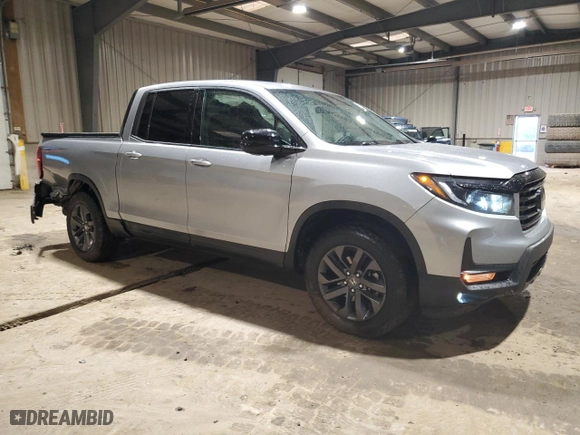 2021 Honda Ridgeline Sport with VIN 5FPYK3F19MB014833, listed as a Copart auction lot 47961835 with 24,388 mi miles and Salvage Title. Bid and sale history available at carsss.com. Image 4.