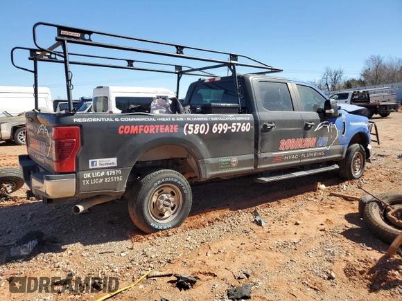 2020 Ford F-250 XL with VIN 1FT7W2B68LEC74418, listed as a Copart auction lot 46545705 with 32,946 mi miles and Salvage title. Bid and sale history available at DreamBid. Image 3.
