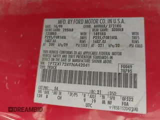 2000 Ford F-150 XL with VIN 1FTZX1724YNA42041, listed as a IAAI auction lot 42577102 with Not provided miles and . Bid and sale history available at DreamBid. Image 9.