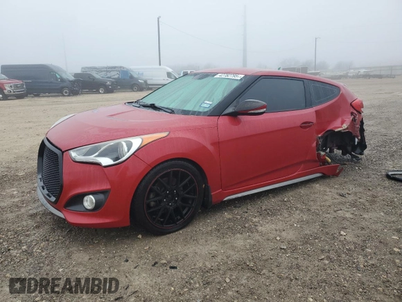 2014 Hyundai Veloster Turbo with VIN KMHTC6AE2EU212265, listed as a Copart auction lot 42782795 with 127,005 mi miles and Salvage Title. Bid and sale history available at carsss.com. Image 1.