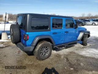 2024 Jeep Wrangler Willys with VIN 1C4PJXDNXRW123485, listed as a Copart auction lot 45659125 with 25,111 mi miles and Salvage title. Bid and sale history available at DreamBid. Image 3.