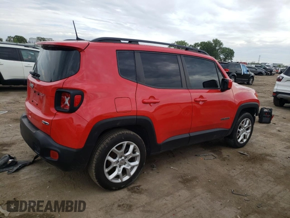 2018 Jeep Renegade Latitude with VIN ZACCJABBXJPJ15549, listed as a Copart auction lot 63361674 with 75,809 mi miles and Non repairable. Bid and sale history available at DreamBid. Image 3.
