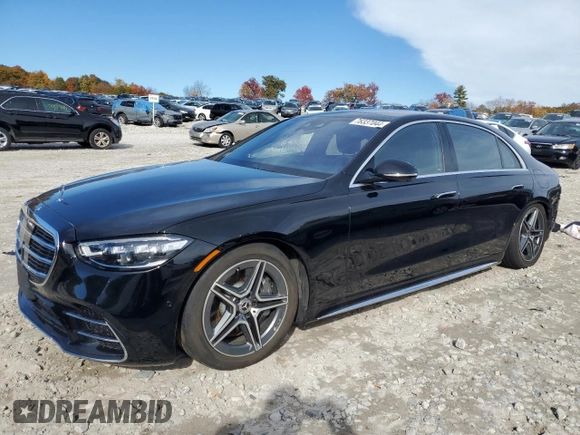 2023 Mercedes-Benz S-Class S 580e with VIN W1K6G6KB7PA195936, listed as a Copart auction lot 76337044 with 18,773 mi miles and Salvage Title. Bid and sale history available at carsss.com. Image 1.