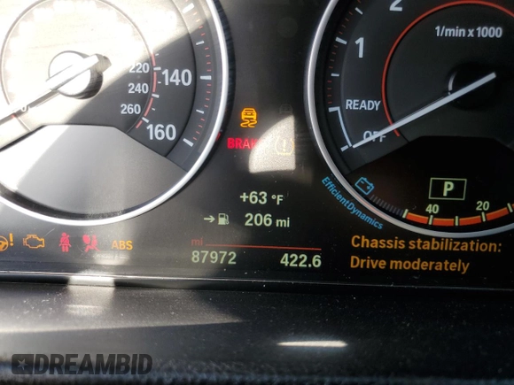 2016 BMW 4 Series 435i with VIN WBA3R1C52GK529980, listed as a Copart auction lot 85152154 with 87,972 mi miles and Salvage title. Bid and sale history available at DreamBid. Image 9.