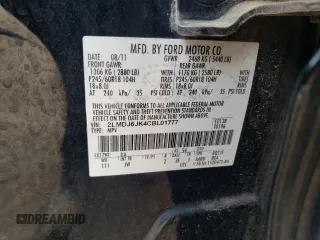 2012 Lincoln MKX with VIN 2LMDJ6JK4CBL01777, listed as a Copart auction lot 47682795 with 186,511 mi miles and Salvage Title. Bid and sale history available at carsss.com. Image 13.