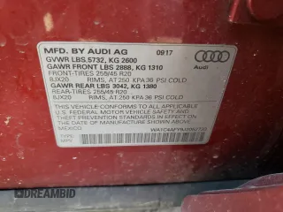 2018 Audi SQ5 Prestige with VIN WA1C4AFY9J2052733, listed as a Copart auction lot 44682114 with 132,624 mi miles and . Bid and sale history available at DreamBid. Image 14.