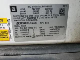 2013 GMC Acadia SLT z VIN 1GKKRSKDXDJ246519, wystawiony jako Copart lot #89271005 z przebiegiem Nie podano mil oraz Szkoda całkowita • Salvage title. Historia ofert i sprzedaży dostępna na DreamBid. Obrazek 14.