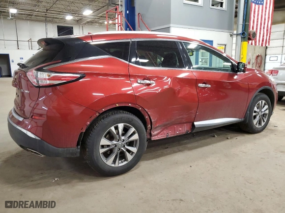 2015 Nissan Murano SV with VIN 5N1AZ2MH6FN242904, listed as a Copart auction lot 49175255 with 117,720 mi miles and Salvage Title. Bid and sale history available at carsss.com. Image 3.
