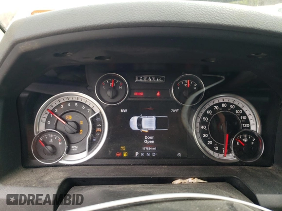 2013 Ram 1500 SLT with VIN 1C6RR7LG7DS616780, listed as a Copart auction lot 53658045 with 177,524 mi miles and Salvage title. Bid and sale history available at DreamBid. Image 9.