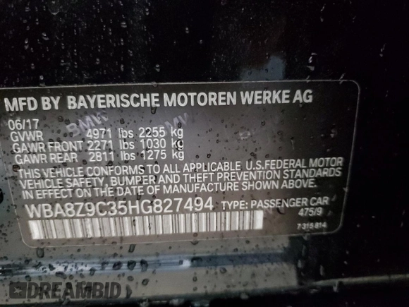 2017 BMW 3 Series 330i xDrive with VIN WBA8Z9C35HG827494, listed as a Copart auction lot 54508435 with 124,684 mi miles and Clean Title. Bid and sale history available at DreamBid. Image 12.