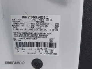 2011 Ford F-150 XL with VIN 1FTMF1CM7BFD05791, listed as a IAAI auction lot 42768916 with 59,539 mi miles and . Bid and sale history available at DreamBid. Image 9.
