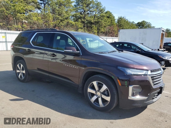 2022 Chevrolet Traverse LT Leather with VIN 1GNEVHKW4NJ110243, listed as a Copart auction lot 46263463 with 15,681 mi miles. Bid and sale history available at carsss.com. Image 4.