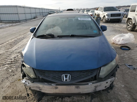 2012 Honda Civic Cpe EX with VIN 2HGFG3B80CH538273, listed as a Copart auction lot 89399945 with 0 mi miles and Salvage Title. Bid and sale history available at carsss.com. Image 5.
