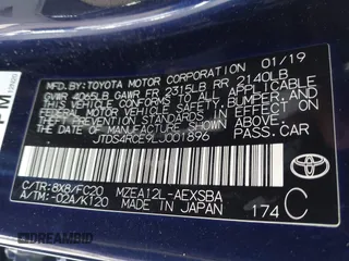 2020 Toyota Corolla SE with VIN JTDS4RCE9LJ001896, listed as a IAAI auction lot 41945576 with 123,601 mi miles and . Bid and sale history available at DreamBid. Image 9.