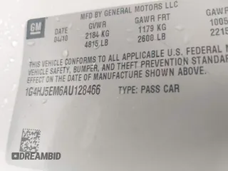 2010 Buick Lucerne CXL Premium with VIN 1G4HJ5EM6AU128466, listed as a IAAI auction lot 42066319 with 143,347 mi miles and . Bid and sale history available at DreamBid. Image 9.