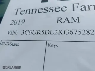 2019 Ram 2500 Big Horn with VIN 3C6UR5DL2KG675282, listed as a IAAI auction lot 41729803 with 88,084 mi miles. Bid and sale history available at carsss.com. Image 9.