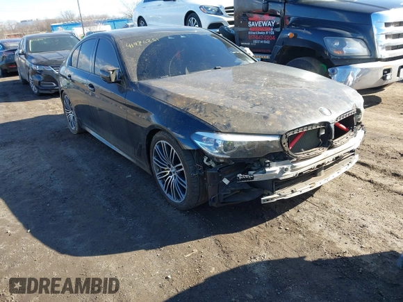 2019 BMW 5 Series 540i xDrive with VIN WBAJE7C54KWD55100, listed as a IAAI auction lot 41476251 with 74,733 mi miles and . Bid and sale history available at carsss.com. Image 1.