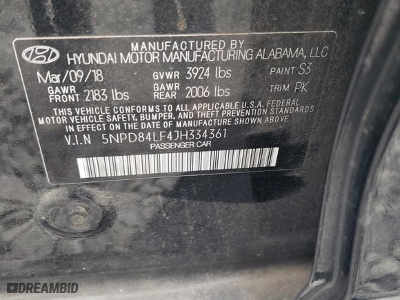 2018 Hyundai Elantra Value Edition with VIN 5NPD84LF4JH334361, listed as a Copart auction lot 44428365 with 129,589 mi miles and Salvage Title. Bid and sale history available at carsss.com. Image 12.