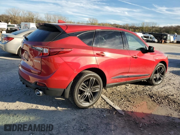 2022 Acura RDX w/A-Spec Package with VIN 5J8TC1H65NL004443, listed as a Copart auction lot 80277424 with 37,479 mi miles and Salvage Title. Bid and sale history available at carsss.com. Image 3.