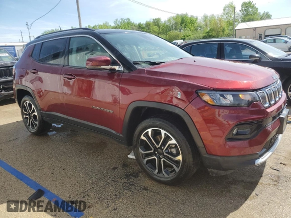 2022 Jeep Compass High Altitude with VIN 3C4NJDCB8NT159432, listed as a Copart auction lot 55251045 with 39,313 mi miles and Salvage title. Bid and sale history available at DreamBid. Image 4.