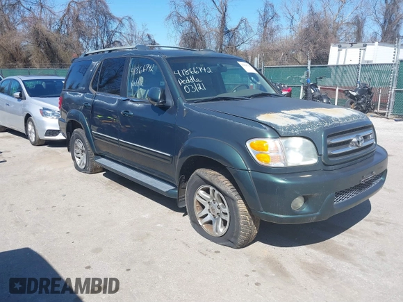 2003 Toyota Sequoia Limited with VIN 5TDBT48A23S173489, listed as a IAAI auction lot 41866742 with 185,706 mi miles and . Bid and sale history available at DreamBid. Image 1.