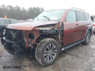 2018 Nissan Armada SL with VIN JN8AY2NC2J9550989, listed as a IAAI auction lot 41552755 with 143,504 mi miles. Bid and sale history available at carsss.com. Image 2.