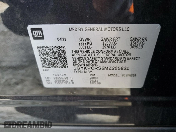 2021 Cadillac XT6 Premium Luxury z VIN 1GYKPCRS6MZ205831, wystawiony jako Copart lot #47259215 z przebiegiem 31 959 mil mil oraz Szkody całkowita. Historia ofert i sprzedaży dostępna na DreamBid. Obrazek 15.