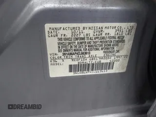 2012 Nissan Sentra SR with VIN 3N1AB6AP4CL663613, listed as a IAAI auction lot 42634373 with Not provided miles and . Bid and sale history available at DreamBid. Image 9.