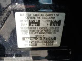 2011 Jaguar XJ with VIN SAJWA1CB4BLV05830, listed as a Copart auction lot 43007345 with 72,933 mi miles and Salvage title. Bid and sale history available at DreamBid. Image 12.