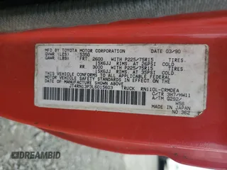 1990 Toyota Pickup с VIN JT4RN13P3L6015603, выставлен на аукционе Copart как лот 50994505 с пробегом 198 836 миль миль и Чистый • Clean title. История ставок и продаж доступна на DreamBid. Изображение 12.