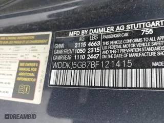 2011 Mercedes-Benz E-Class E 350 with VIN WDDKJ5GB7BF121415, listed as a IAAI auction lot 41343754 with 129,622 mi miles. Bid and sale history available at carsss.com. Image 9.