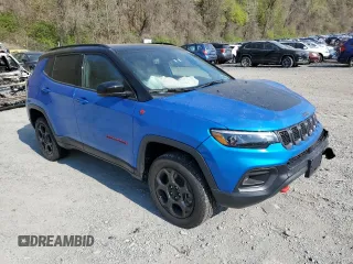2023 Jeep Compass Trailhawk with VIN 3C4NJDDN2PT510783, listed as a Copart auction lot 54378135 with 17,361 mi miles and Salvage title. Bid and sale history available at DreamBid. Image 4.