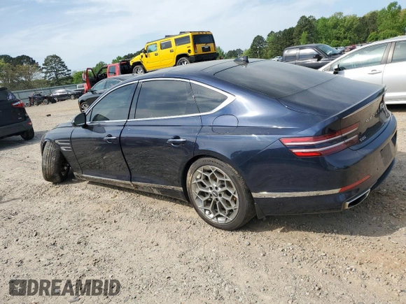 2021 Genesis G80 2.5T z VIN KMTGB4SC2MU082711, wystawiony jako Copart lot #52670845 z przebiegiem 60 471 mil mil oraz Szkody całkowita. Historia ofert i sprzedaży dostępna na DreamBid. Obrazek 2.
