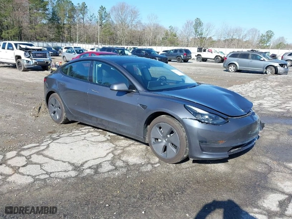 2023 Tesla Model 3 with VIN 5YJ3E1EA0PF485869, listed as a IAAI auction lot 41763996 with 17,092 mi miles. Bid and sale history available at carsss.com. Image 1.