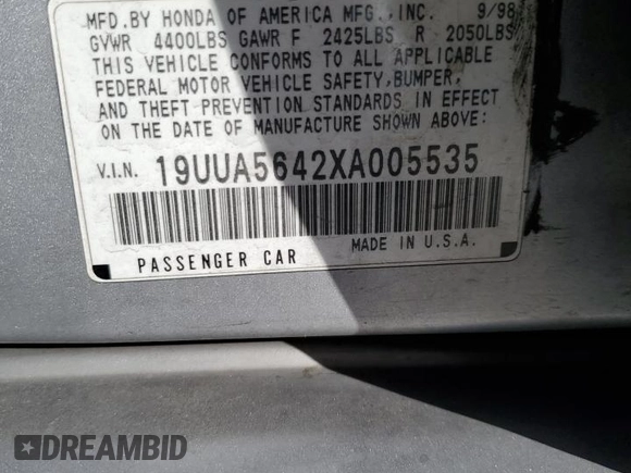 1999 Acura TL with VIN 19UUA5642XA005535, listed as a Copart auction lot 44564125 with 200,735 mi miles and Salvage Title. Bid and sale history available at carsss.com. Image 12.