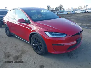 2022 Tesla Model X with VIN 7SAXCAE51NF360311, listed as a IAAI auction lot 41484618 with 48,229 mi miles. Bid and sale history available at carsss.com. Image 1.