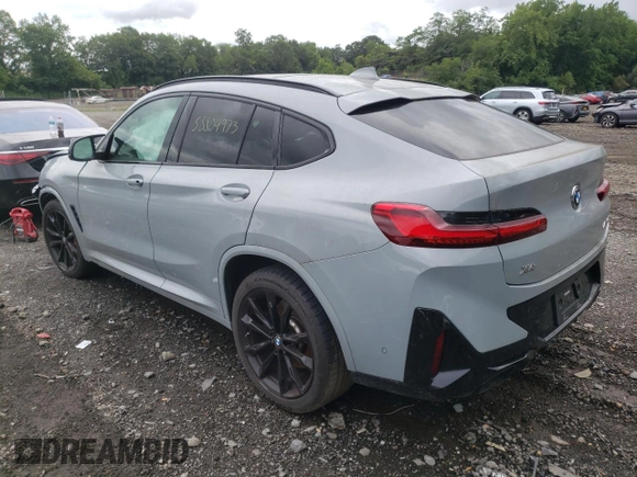 2022 BMW X4 M40i with VIN 5UX43DT07N9K16019, listed as a Copart auction lot 58804973 with 0 mi miles. Bid and sale history available at carsss.com. Image 2.