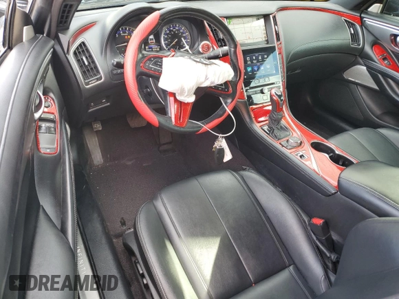 2019 Infiniti Q60 3.0t LUXE with VIN JN1EV7EK9KM230869, listed as a Copart auction lot 50229155 with 40,385 mi miles and Salvage Title. Bid and sale history available at carsss.com. Image 8.