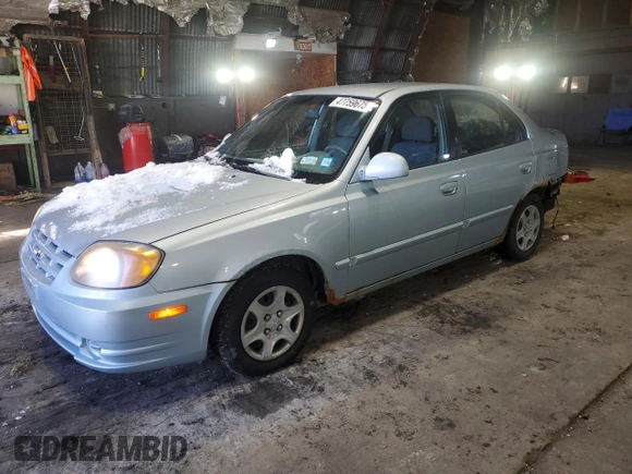 2005 Hyundai Accent GLS with VIN KMHCG45C15U602419, listed as a Copart auction lot 47759675 with 58,133 mi miles and Salvage Title. Bid and sale history available at carsss.com. Image 1.