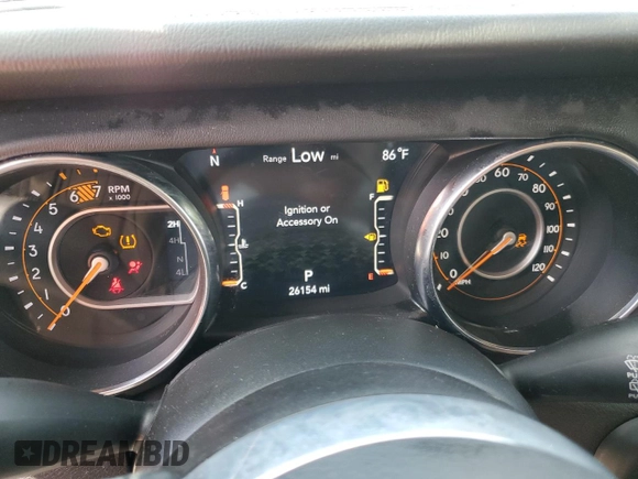 2022 Jeep Wrangler Unlimited Sahara with VIN 1C4HJXEN3NW242458, listed as a Copart auction lot 48148815 with 26,154 mi miles and Salvage Title. Bid and sale history available at DreamBid. Image 9.