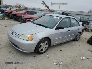 2001 Honda Civic LX with VIN 1HGES155X1L046009, listed as a Copart auction lot 42742215 with 214,289 mi miles and Salvage Title. Bid and sale history available at carsss.com. Image 1.